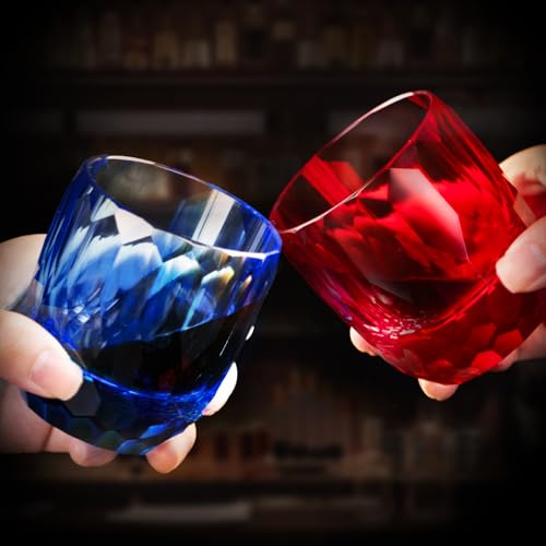 Crystal Whiskey Glasses Set of 2 Hand Blown Old Fashioned Glasses (2 Count)