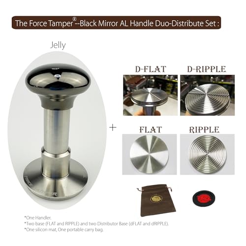 54.00mm Duo Distribute Set Black Mirror Jellyfish AL Handle Coffee Tamper