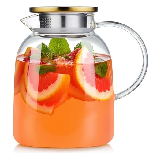 54OZ Glass Pitcher with Lid and Spout