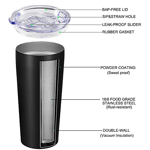 20oz Tumbler Bulk with Lid and Straw 6 Pack (6 Count)