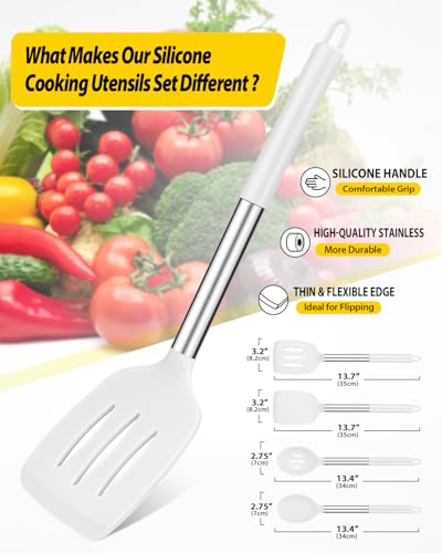 Pack of 4 Silicone Cooking Utensils Set (4 Count)