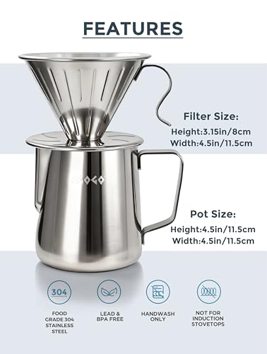 Stainless Pour Over Coffee Maker Set