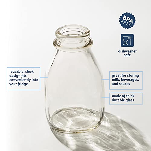 16 Oz Glass Milk Bottle with Lid (2 Count)