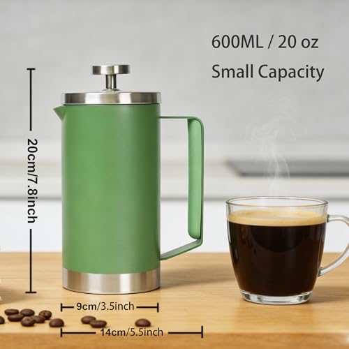 Green 600ml French Press Coffee Maker
