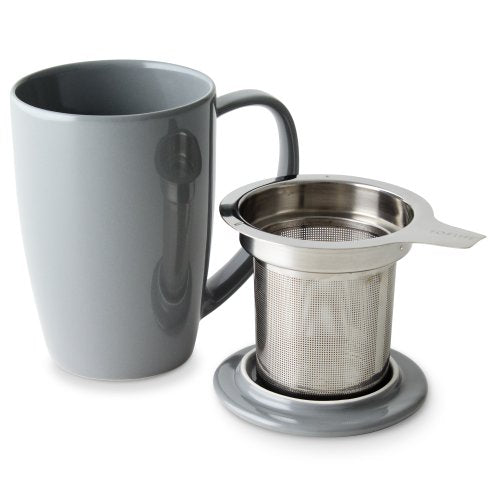Curve Tall Tea Mug with Infuser and Lid 15 ounces
