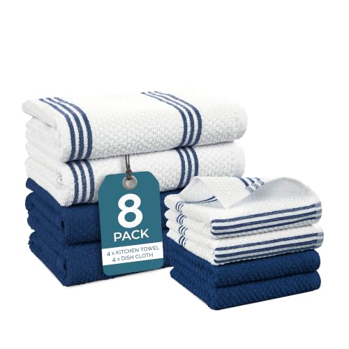 Kitchen Towel Set 8 Pc 4 Dish Cloths (8 Count)
