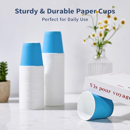 1200 Pack 3oz Disposable Paper Cups Blue Small Bathroom Cups Bulk (1200 Count)