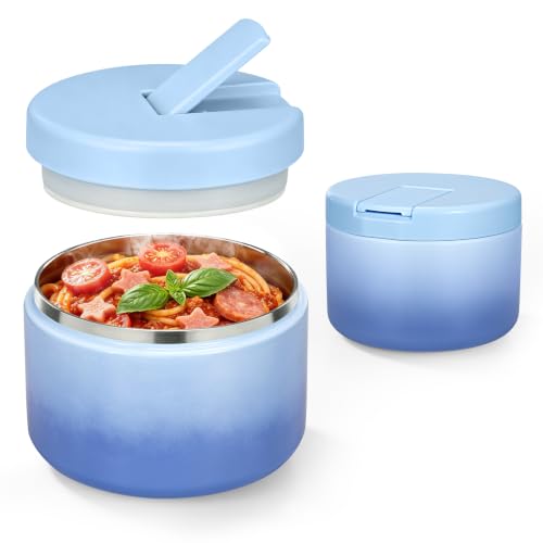 12oz Insulated Vacuum Food Jar with Buckle Lid Wide Mouth Soup Thermo for Hot Food Kids Leakproof Stainless Steel Lunch Container