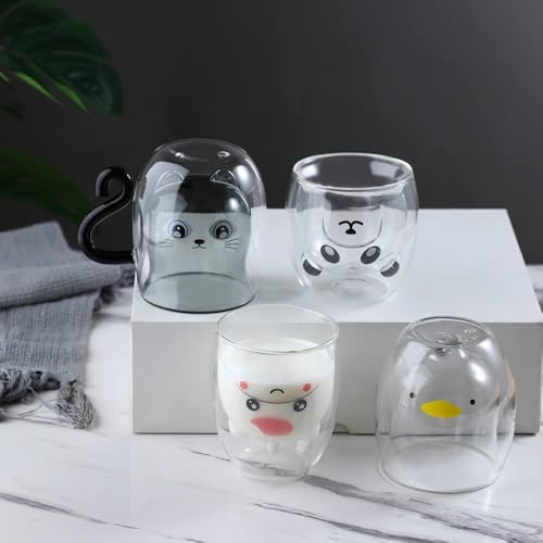 Panda Mug Cute Mugs Glass Double Wall Insulated Glass Espresso Cup