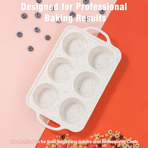 Silicone Jumbo Muffin Pan with Metal Frame (2 Count)