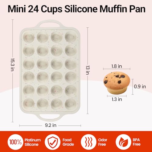 Silicone Mini Muffin Pan with Metal Reinforced Frame
