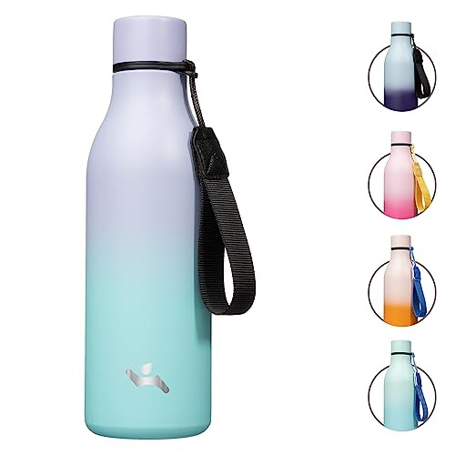 18 oz Insulated Stainless Steel Metal Water Bottle with Strap