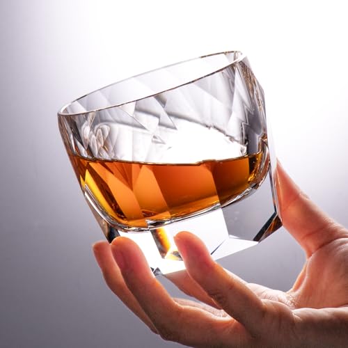 Crystal Whiskey Glasses Set of 2 Old Fashioned Glasses Stemless (2 Count)
