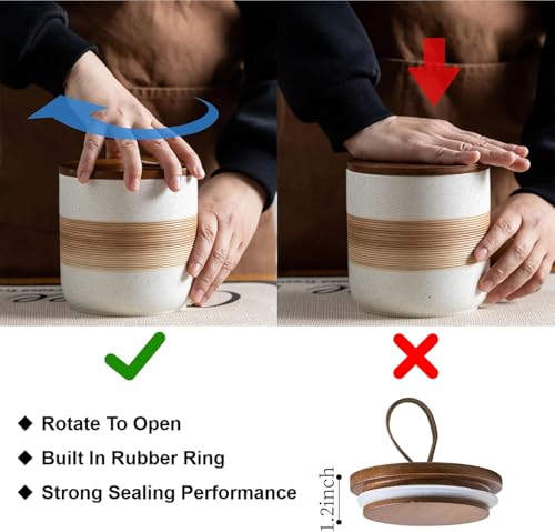 Coffee Container with Lid for Countertop Ceramic Jar for Coffee Bar