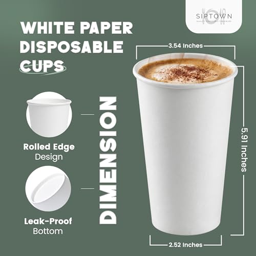 Paper Cups 20 oz 500 Pack for Coffee & Tea 20 oz Made in USA (500 Count)