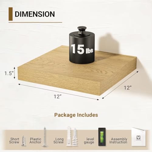 12 Inch Deep Floating Shelves (2 Count)
