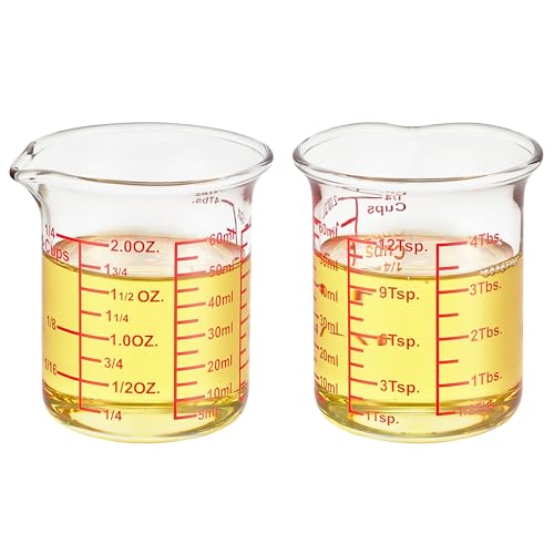2 oz Glass Measuring Cups with V (2 Count)