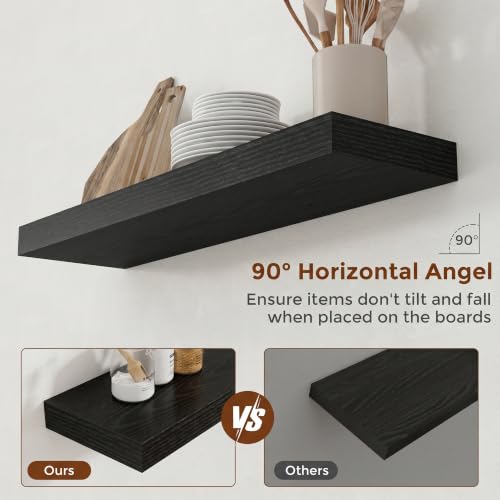 32 Inch Floating Shelves for Wall Black Shelves Set of 2