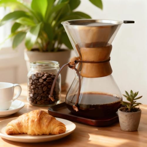 subjectthree Glass Coffeemaker 10 Cup Coffee Drip Pour Over Set