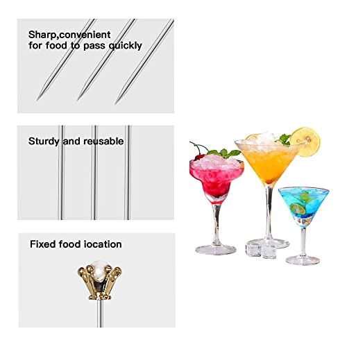 Stainless Steel Cocktail Picks Crown (8 Count)