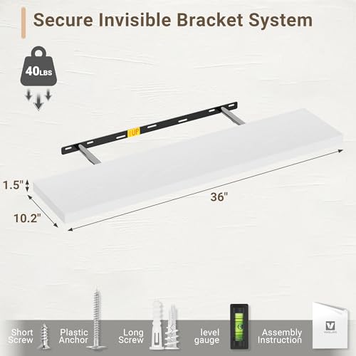 36" Floating Shelves 10 inch Deep (2 Count)