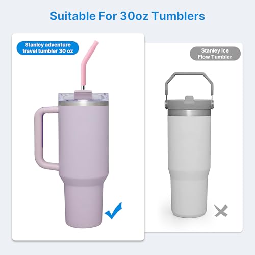 Repeatable Metal Straw with Silicone Tips for 30 oz Stanley Tumbler
