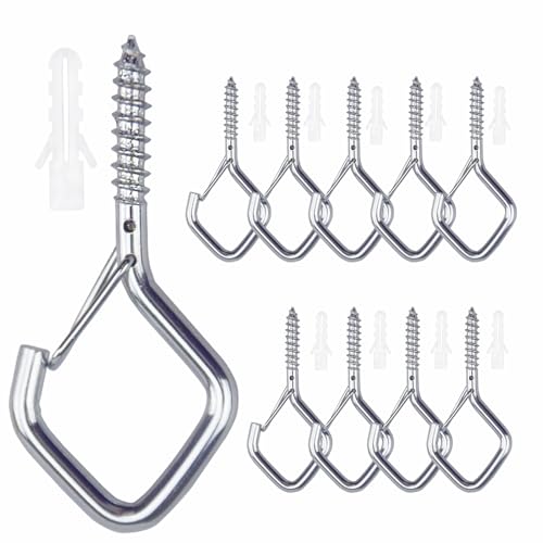 10 PCS Eye Screw Hooks for Hanging Heavy Duty with Safety Buckle.Metal Ceiling Hooks for Hanging Plants