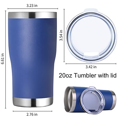 20oz Tumbler with Lid Stainless Steel Tumblers Bulk (8 Count)