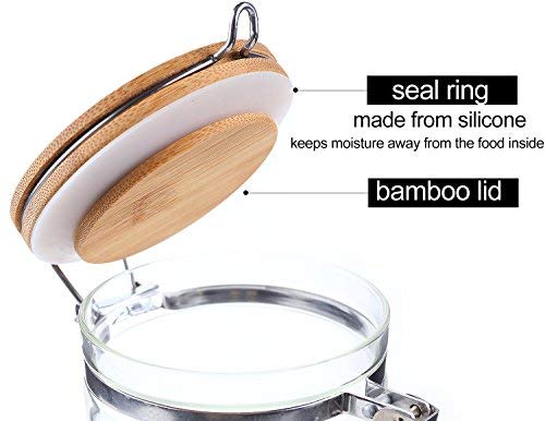 Clear Borosilicate Glass Storage Jars with Airtight Locking Clamp Lids (2 Count)