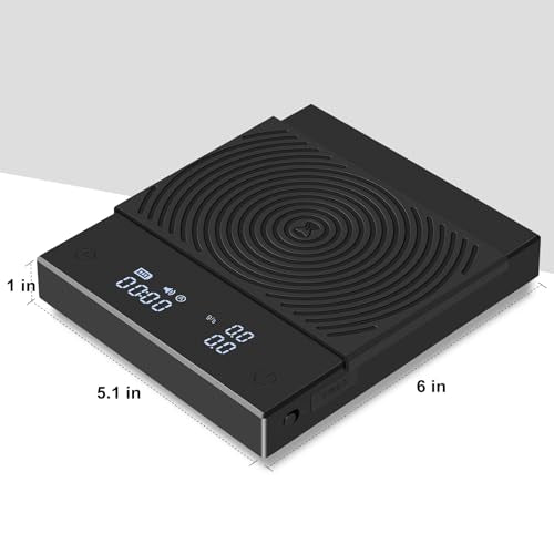 Coffee Scale Basic 2.0 Electronic Espresso Scale with Water Flow Rate and Timer Function