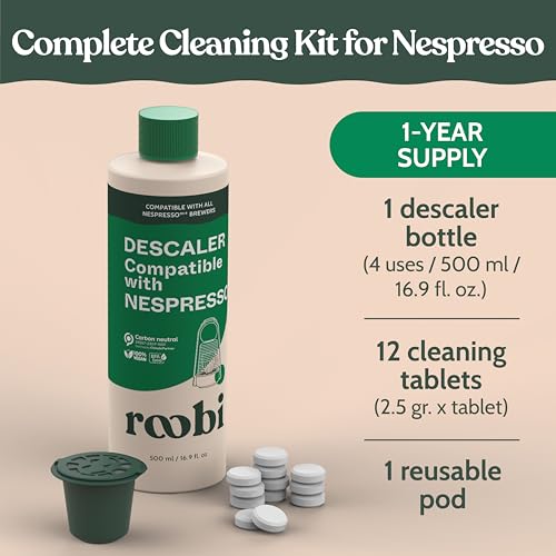 Descaling and Cleaning Kit Compatible with Nespresso Originaline (16.9 Fl Oz)