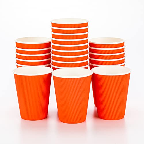 Coffee Cups 500 Pack of 12 oz Ripple Wall Insulated Coffee Cups Non (500 Count)