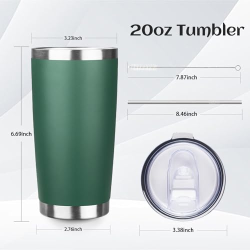 DIW 20oz Insulated Tumbler Travel Coffee Mug with Lid Straw