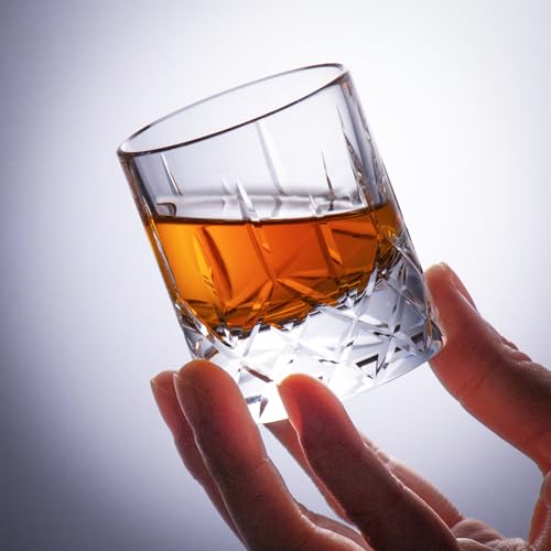 Crystal Whiskey Glasses Set of 2 Handcrafted Old Fashioned Glasses (2 Count)