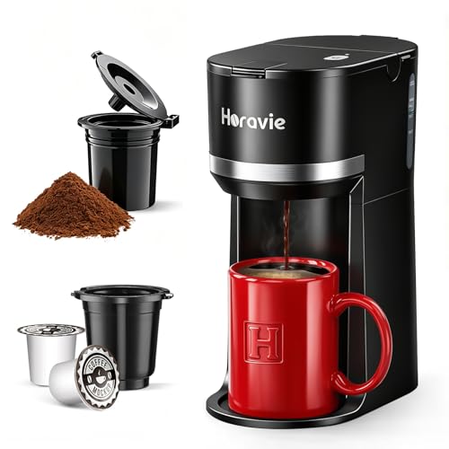 Small Single Serve Coffee Maker for K Cup and Grounds