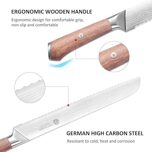 10 Inch Japanese Style Premium Natural Rosewood Bread Knife