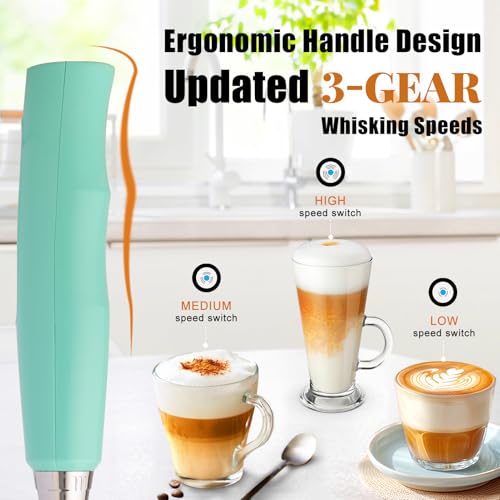 Baby Blue Milk Frother Wand for Coffee