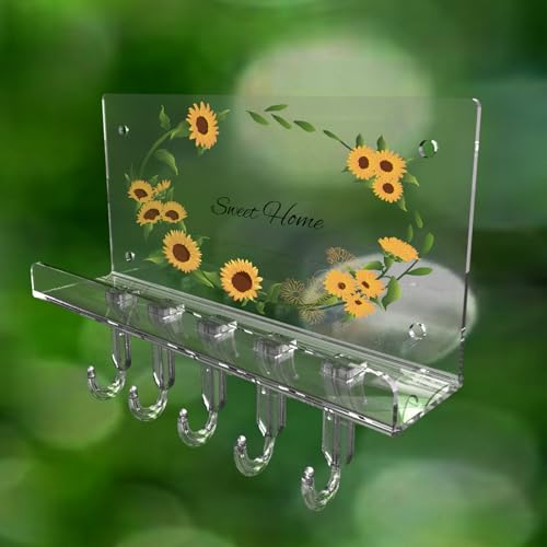 Wall Key Holder for Wall with 5 Hooks