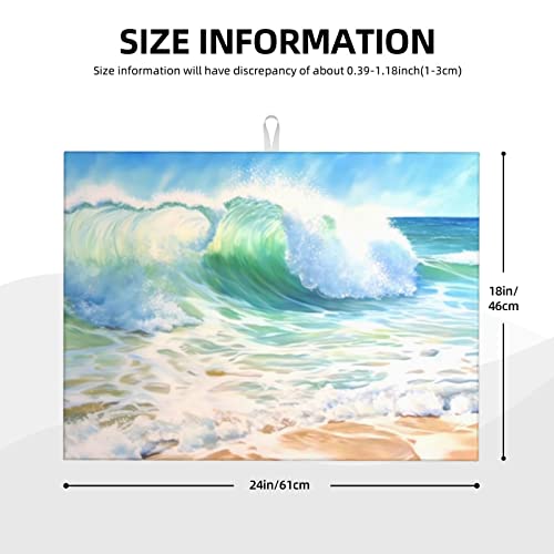 Large Dish Drying Mats For Kitchen Counter Microfiber Kitchen Drying Mat XL Draining Pad Absorbent Quick Drying Dish Mat 18x24 Inch