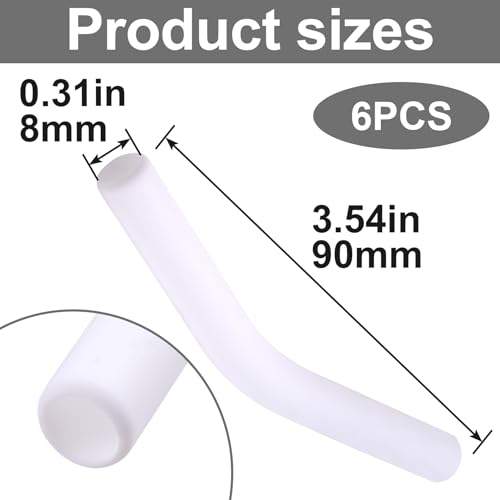 6pcs Food Grade Silicone Straw Tips (6 Count)