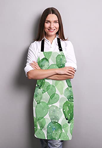 Cute Watercolor Cactus Adjustable Bib Apron