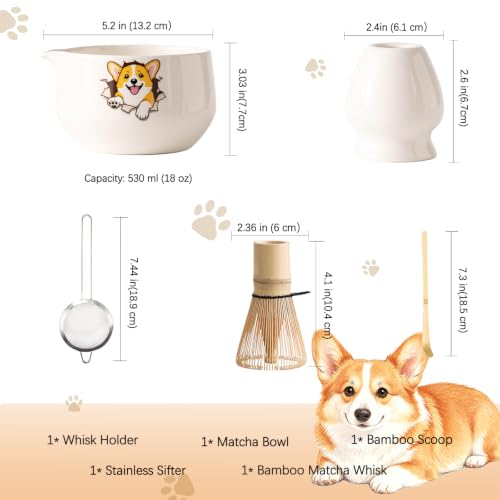 Matcha Set with Dog Pattern