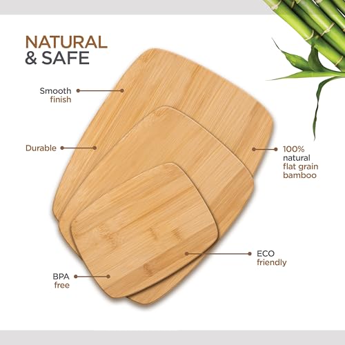 Bamboo Cutting Board Set for Kitchen (3 Count)