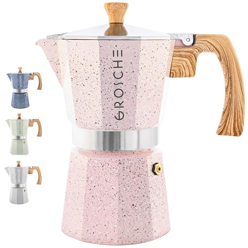 Milano Stovetop Espresso Maker Moka Pot 9 espresso Cup 15.2 oz Pink