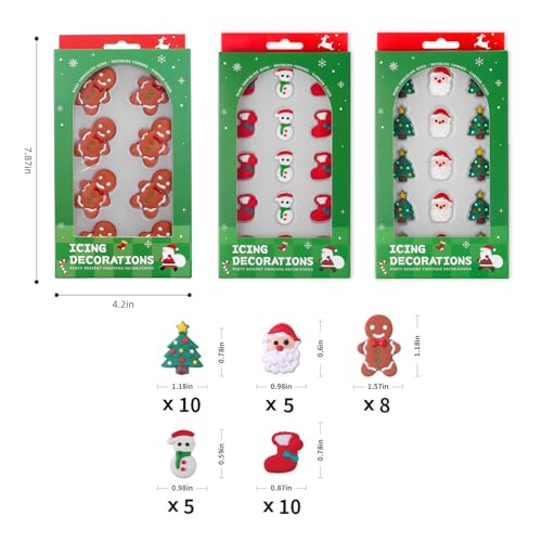Edible Christmas Cake Decorations (38 Count)