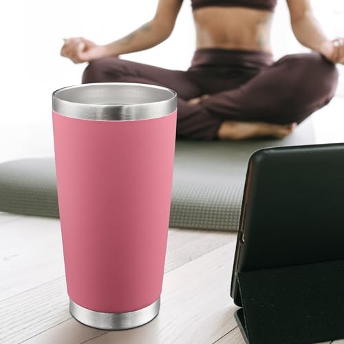 20oz Tumbler with Lid Stainless Steel Tumblers Insulated Mug Pink 12P (12 Count)