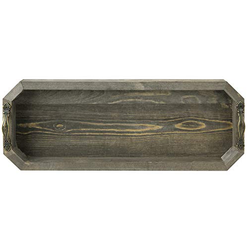 Rustic Gray Wood Vanity Tray