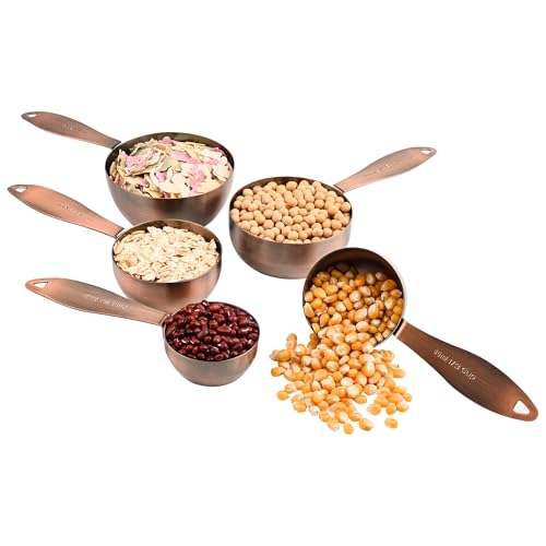 Copper Plated Measuring Cups and Spoons Set