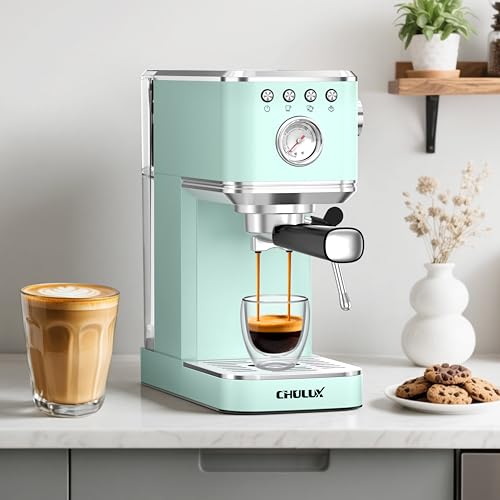 Slim Espresso Machine with Milk Frother for Home Latte