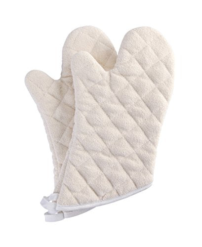 15" 482°F Terry Cloth Oven Mitts 100% Cotton Set of 2 (2 Count)